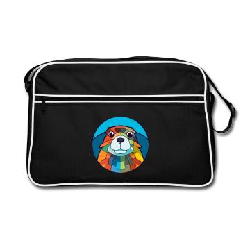 Gopher Buntglas Bunte Karikatur Kawaii Anima - Retro Tasche - Schwarz/Weiß - Vorne