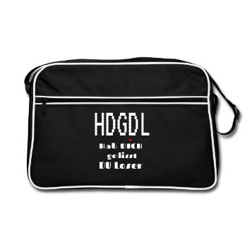 HDGDL Hab dich ganz doll lieb ;) - Retro Tasche - Schwarz/Weiß - Vorne