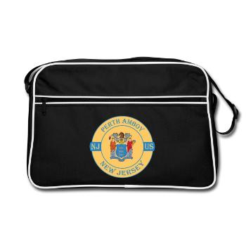 Perth Amboy New Jersey Flagge USA Souvenir Abzeichen - Retro Tasche - Schwarz/Weiß - Vorne