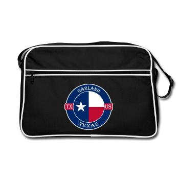 Girlande Texas Flagge USA Reise Souvenir Abzeichen - Retro Tasche - Schwarz/Weiß - Vorne