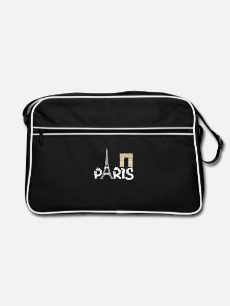 PARIS - Retro Tasche - Schwarz/Weiß