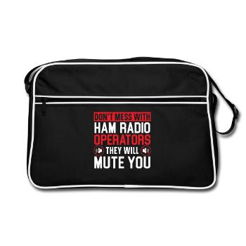 Leg dich nicht mit Funkamateuren an Funkamateure w - Retro Tasche - Schwarz/Weiß - Vorne