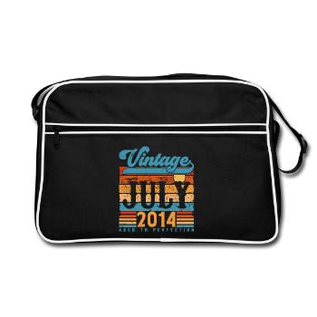 Juli 2014, Juli 2014 Geburtstagsgeschenk. - Retro Tasche - Schwarz/Weiß - Vorne
