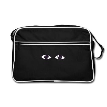 Augen - Retro Tasche - Schwarz/Weiß - Vorne