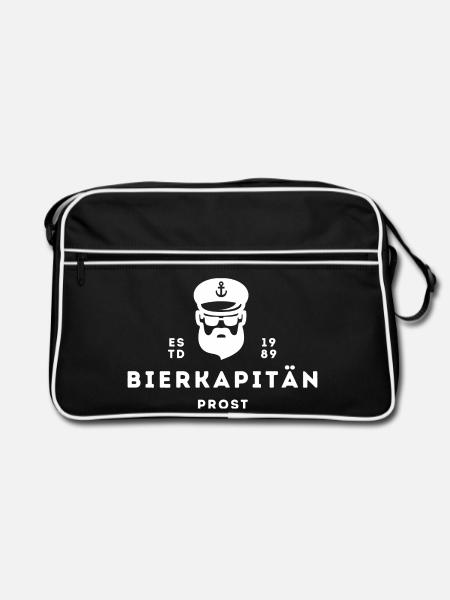 Bierkapitain - Retro Tasche - Schwarz/Weiß