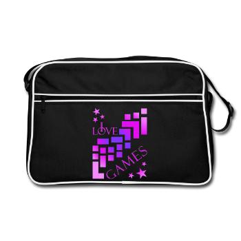 Bausteine Spieler - Retro Tasche - Schwarz/Weiß - Vorne