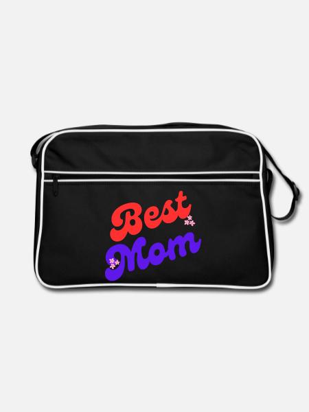 Best Mom - Retro Tasche - Schwarz/Weiß
