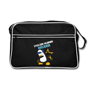 Stolzer Kleiner Bruder - Retro Tasche - Schwarz/Weiß - Vorne