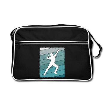 Klettern Bouldern Bergsteiger Boulder - Retro Tasche - Schwarz/Weiß - Vorne