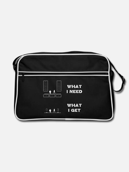 So viele Lautsprecher braucht man für den Gig - Retro Tasche - Schwarz/Weiß