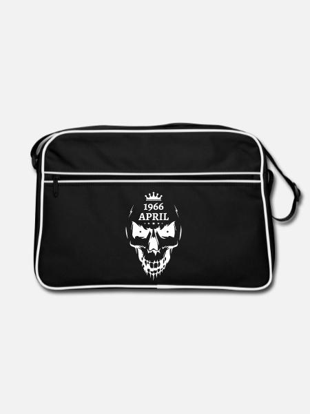 April 1966 Totenkopf - Retro Tasche - Schwarz/Weiß