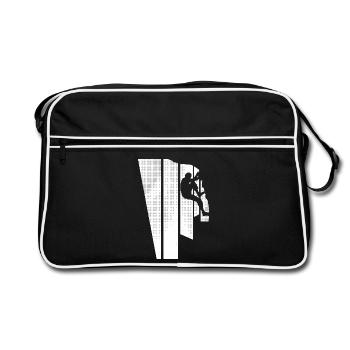 Kletterer Berge Klettern Vintage Bouldern - Retro Tasche - Schwarz/Weiß - Vorne