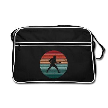 Fechtsport Fechtkampf Fechten Retro Fechter - Retro Tasche - Schwarz/Weiß - Vorne