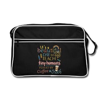 Wunderbarer Tag, um kleine Menschen zu unterrichten - Retro Tasche - Schwarz/Weiß - Vorne