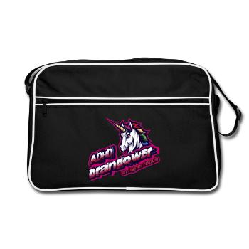 ADHS-Hyperfokus-Club, Neurodiversitäts-Superkraft - Retro Tasche - Schwarz/Weiß - Vorne