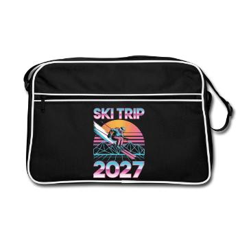 Skireise 2027 Retro Sunset - Retro Tasche - Schwarz/Weiß - Vorne