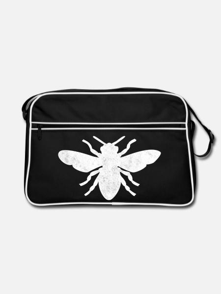 Bienen-Silhouette - Retro Tasche - Schwarz/Weiß