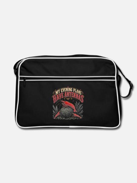 Garnelen Aquarium Feierabend Humor - Retro Tasche - Schwarz/Weiß
