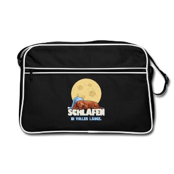 Dackel - Schlafen in voller Länge - Retro Tasche - Schwarz/Weiß - Vorne