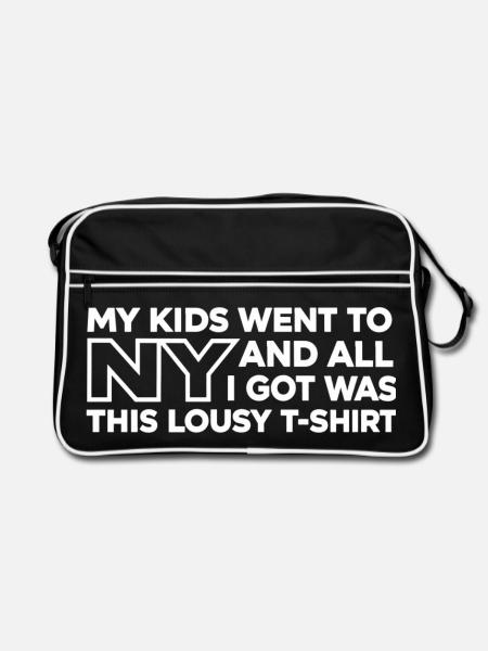 Meine Kinder sind nach New York gegangen und alles, was ich bekommen habe, war das hier - Retro Tasche - Schwarz/Weiß