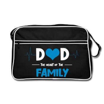Dad – The Heart Of The Family – Vatertag - Retro Tasche - Schwarz/Weiß - Vorne