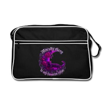 Morally Grey Dark Romance Shirt - Retro Tasche - Schwarz/Weiß - Vorne