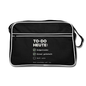 todo-heute - Retro Tasche - Schwarz/Weiß - Vorne