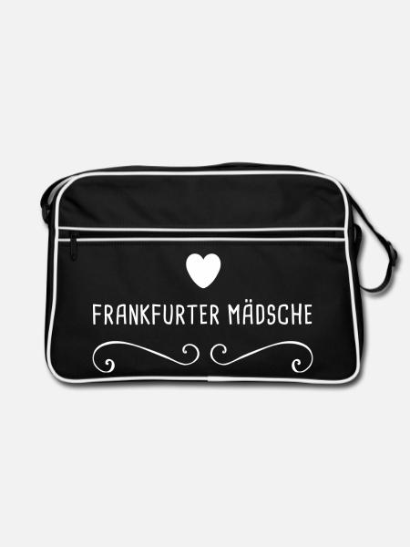 Frankfurter Mädsche Frankfurt Mädchen Hessen - Retro Tasche - Schwarz/Weiß