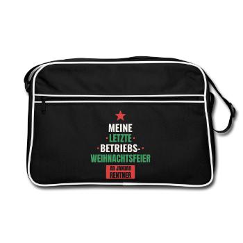 Letzte Weihnachtsfeier - Retro Tasche - Schwarz/Weiß - Vorne