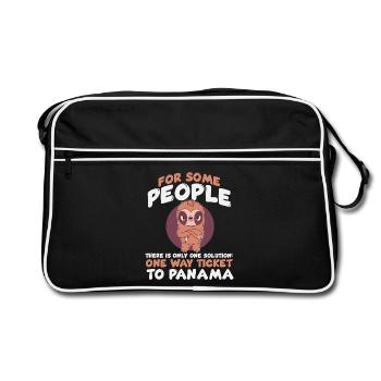For Some People – Panama Ticket Faultier - Retro Tasche - Schwarz/Weiß - Vorne
