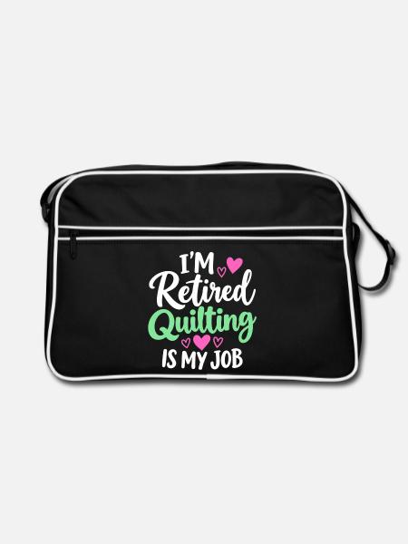 Im Ruhestand und Quilten mit Herz - Retro Tasche - Schwarz/Weiß