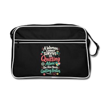 Quilt-Besties Nähen - Retro Tasche - Schwarz/Weiß - Vorne