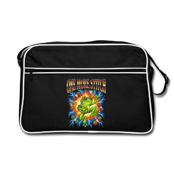Noch ein Stich lustiger Froschblitz - Retro Tasche - Schwarz/Weiß - Vorne
