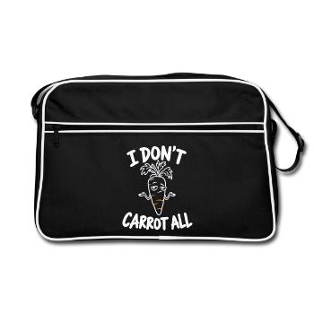 I Don't Carrot All – lustiges, sarkastisches Karottenwortspiel - Retro Tasche - Schwarz/Weiß - Vorne