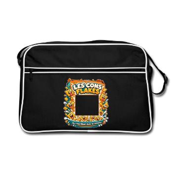 The Cons Flakes, lustiger anpassbarer Bilderrahmen - Retro Tasche - Schwarz/Weiß - Vorne