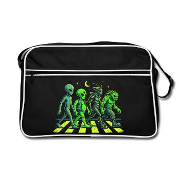 Alien Gang Neon Retro Science Fiction - Retro Tasche - Schwarz/Weiß - Vorne