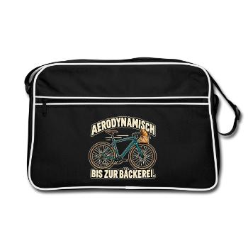 Aerodynamisch bis zur Bäckerei - Retro Tasche - Schwarz/Weiß - Vorne