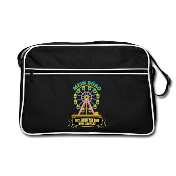 Schausteller Riesenrad Spruch - Retro Tasche - Schwarz/Weiß - Vorne