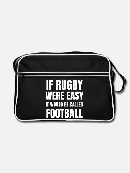 Lustiges Rugbyspieler-Geschenk - Retro Tasche - Schwarz/Weiß