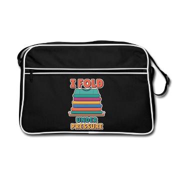 Ich gebe unter Druck nach - Retro Tasche - Schwarz/Weiß - Vorne