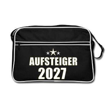 Aufsteiger 2027 - Retro Tasche - Schwarz/Weiß - Vorne
