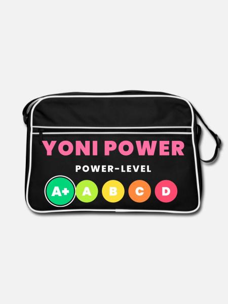 Yoni Power Level A Plus - Retro Tasche - Schwarz/Weiß