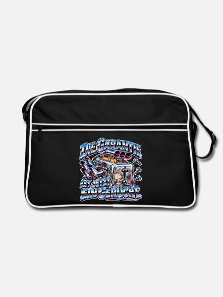 Die Garantie ist ein Gerücht - Retro Tasche - Schwarz/Weiß