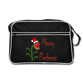 Fröhliche Fleischfliegenfalle der Santa-Venusfliegenfalle - Retro Tasche - Schwarz/Weiß - Vorne