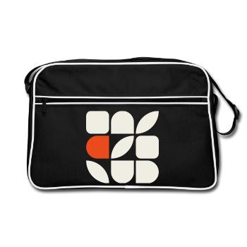 GEFÜGE 01 – Geometrische Formen - Retro Tasche - Schwarz/Weiß - Vorne