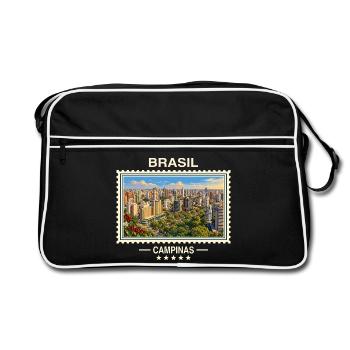 Brasilien Campinas Vintage Reisemarke - Retro Tasche - Schwarz/Weiß - Vorne