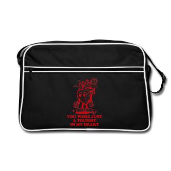 Du warst in meinem Herzen nur ein Tourist - Retro Tasche - Schwarz/Weiß - Vorne