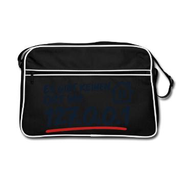 Es gibt keinen Ort wie 127.0.0.1 Localhost - Retro Tasche - Schwarz/Weiß - Vorne