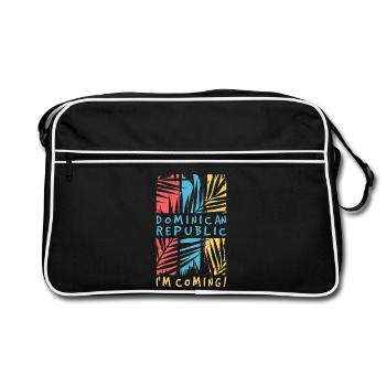 Dominikanische Republik Ich Komme Dom Rep Reise - Retro Tasche - Schwarz/Weiß - Vorne