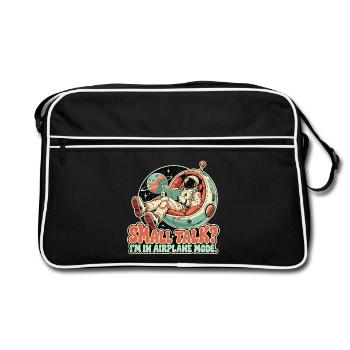 Small Talk im Flugmodus - Retro Tasche - Schwarz/Weiß - Vorne
